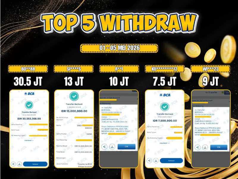 TOP 5 WD 01 Mei - 05 Mei 2026