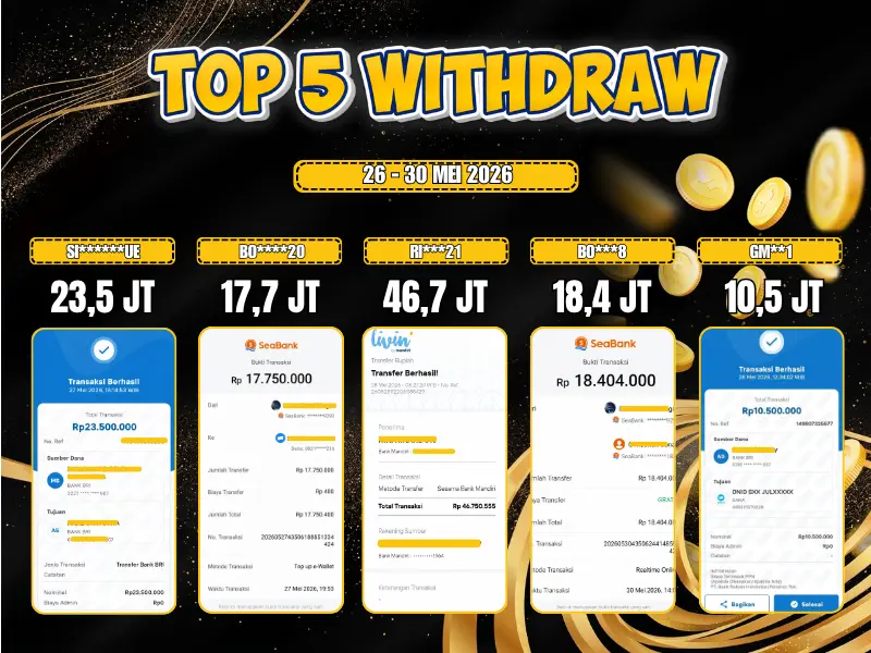 TOP 5 WD 26 MEI - 30 MEI 2026